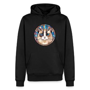 Ragdoll Cat Breed Illustration aquarelle colorée - Sweat à capuche Premium bio Homme - noir - Devant - Nico (187cm)