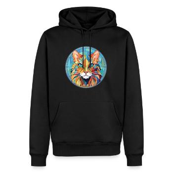 Laperm Cat Breed Illustration aquarelle colorée - Sweat à capuche Premium bio Homme - noir - Devant - Nico (187cm)