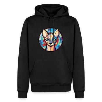 Race de chat siamois coloré aquarelle Illustration - Sweat à capuche Premium bio Homme - noir - Devant - Nico (187cm)