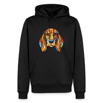 Bosnischer grobhaariger Jagdhund Hunderasse Aquarell - Männer Premium Bio Hoodie - Schwarz - Vorne - Nico (187cm)