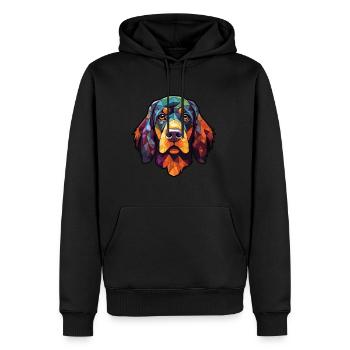 Österreichisches Brandlbracke Hunderasse Aquarellglas - Männer Premium Bio Hoodie - Schwarz - Vorne - Nico (187cm)