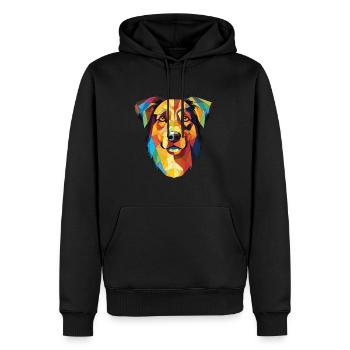 Baskischer Schäferhund Rasse Aquarell Illustration - Männer Premium Bio Hoodie - Schwarz - Vorne - Nico (187cm)