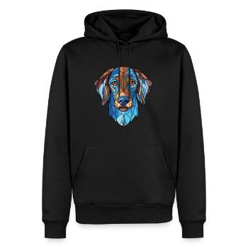 Bleu De Gascogne race chien aquarelle illustration - Sweat à capuche Premium bio Homme - noir - Devant - Nico (187cm)