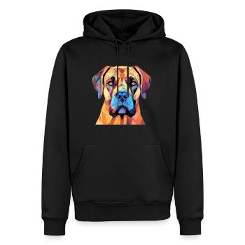 Boerboel chien race aquarelle verre Illustration - Sweat à capuche Premium bio Homme - noir - Devant - Nico (187cm)