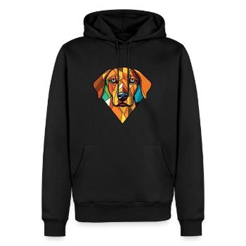 Braque Du Bourbonnais Hunderasse Aquarellglas - Männer Premium Bio Hoodie - Schwarz - Vorne - Nico (187cm)