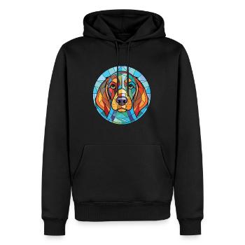 Cao da Serra de Aires Hunderasse Aquarellglas - Männer Premium Bio Hoodie - Schwarz - Vorne - Nico (187cm)