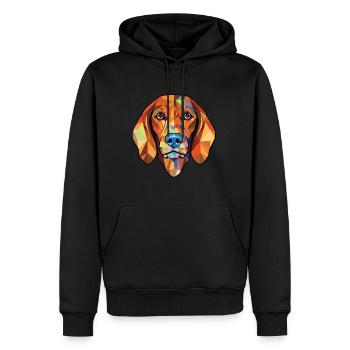 Bosnischer rauer Jagdhund Hunderasse Aquarell - Männer Premium Bio Hoodie - Schwarz - Vorne - Nico (187cm)