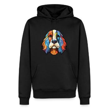 Brikett Griffon Vendeen Hunderasse Aquarellglas - Männer Premium Bio Hoodie - Schwarz - Vorne - Nico (187cm)