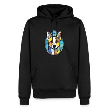 Canaan chien race coloré aquarelle Illustration - Sweat à capuche Premium bio Homme - noir - Devant - Nico (187cm)