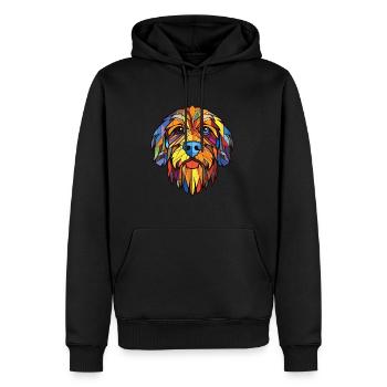 Brikett Griffon Vendeen Hunderasse Aquarellglas - Männer Premium Bio Hoodie - Schwarz - Vorne - Nico (187cm)