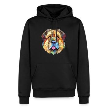 Chien de berger caucasien race aquarelle colorée - Sweat à capuche Premium bio Homme - noir - Devant - Nico (187cm)