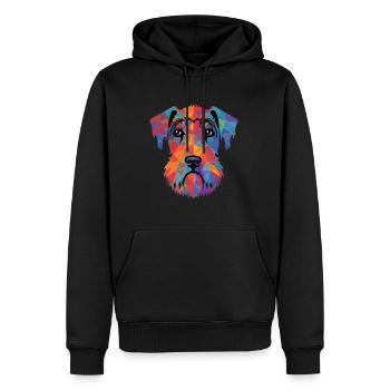 Cesky Terrier Hunderasse Aquarell Illustration - Männer Premium Bio Hoodie - Schwarz - Vorne - Nico (187cm)