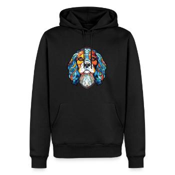 Cavalier King Charles Spaniel Hunderasse Aquarell - Männer Premium Bio Hoodie - Schwarz - Vorne - Nico (187cm)