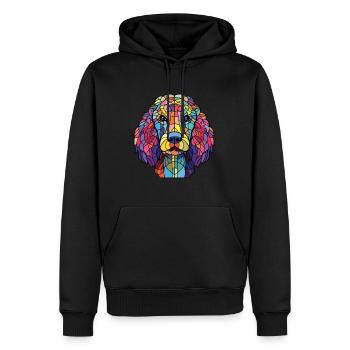 Schnurpudel-Hunderasse Aquarell-Illustration - Männer Premium Bio Hoodie - Schwarz - Vorne - Nico (187cm)