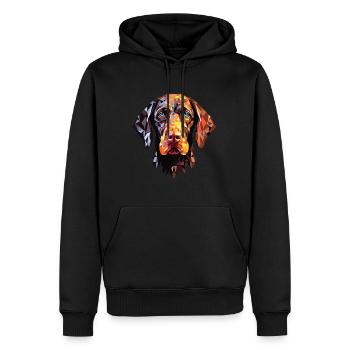 Allemand à poil dur pointer chien race aquarelle - Sweat à capuche Premium bio Homme - noir - Devant - Nico (187cm)