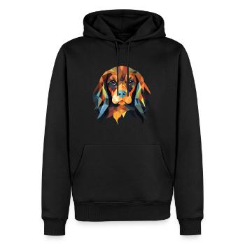 Anglais Toy Spaniel chien race aquarelle colorée - Sweat à capuche Premium bio Homme - noir - Devant - Nico (187cm)