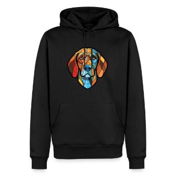 Gascons Saintongeois race de chien aquarelle colorée - Sweat à capuche Premium bio Homme - noir - Devant - Nico (187cm)
