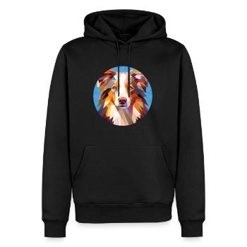 Berger australien chien race coloré aquarelle - Sweat à capuche Premium bio Homme - noir - Devant - Nico (187cm)