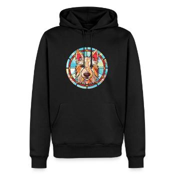 Berger Picard Hunderasse Aquarell Illustration - Männer Premium Bio Hoodie - Schwarz - Vorne - Nico (187cm)