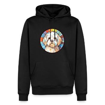 Bouledogue Français chien race aquarelle Illustration - Sweat à capuche Premium bio Homme - noir - Devant - Nico (187cm)