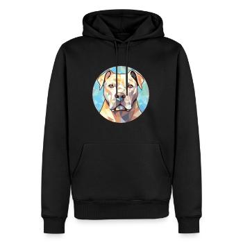 Français blanc et Orange chien chien race aquarelle - Sweat à capuche Premium bio Homme - noir - Devant - Nico (187cm)