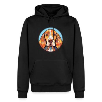 Amerikanisch Englisch Coonhound Hunderasse Aquarell - Männer Premium Bio Hoodie - Schwarz - Vorne - Nico (187cm)
