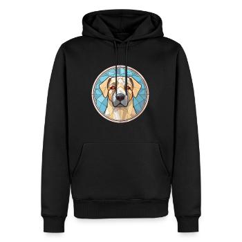 Chien de berger anatolien race aquarelle colorée - Sweat à capuche Premium bio Homme - noir - Devant - Nico (187cm)