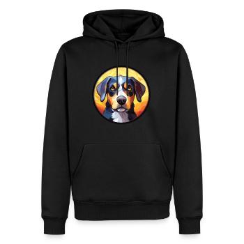 Deutsche Boxerhunderasse Aquarell Illustration - Männer Premium Bio Hoodie - Schwarz - Vorne - Nico (187cm)