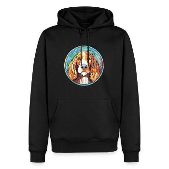 Deutsch Drahthaar Vorstehhund Rasse Aquarell - Männer Premium Bio Hoodie - Schwarz - Vorne - Nico (187cm)