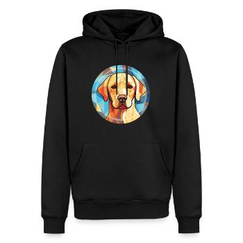 Labrador Retriever Hund Rasse buntes Aquarell - Männer Premium Bio Hoodie - Schwarz - Vorne - Nico (187cm)