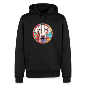 Bedlington Terrier chien race aquarelle colorée - Sweat à capuche Premium bio Homme - noir - Devant - Nico (187cm)