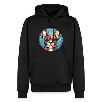 German Pinscher Dog Breed Watercolor Illustration - Men’s Premium Organic Hoodie - black - Front - Nico (187cm)