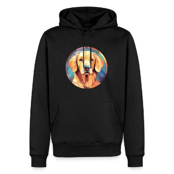 Deutsche Spitz Hunderasse Aquarell Illustration - Männer Premium Bio Hoodie - Schwarz - Vorne - Nico (187cm)