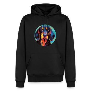 Deutsch Drahthaar Vorstehhund Rasse Aquarell - Männer Premium Bio Hoodie - Schwarz - Vorne - Nico (187cm)