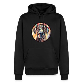 Riesenschnauzer Hunderasse Aquarell Illustration - Männer Premium Bio Hoodie - Schwarz - Vorne - Nico (187cm)
