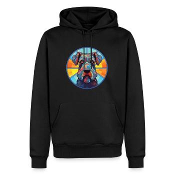 Kerry Blue Terrier Hunderasse buntes Aquarell - Männer Premium Bio Hoodie - Schwarz - Vorne - Nico (187cm)