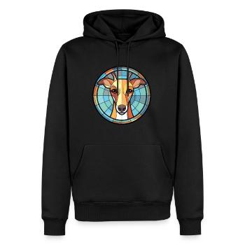 Harrier chien race coloré aquarelle illustration - Sweat à capuche Premium bio Homme - noir - Devant - Nico (187cm)