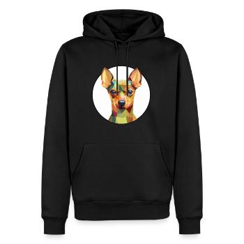 Miniatur Pinscher Hunderasse buntes Aquarell - Männer Premium Bio Hoodie - Schwarz - Vorne - Nico (187cm)