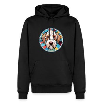 Sealyham Terrier Dog Breed Watercolor Illustration - Men’s Premium Organic Hoodie - black - Front - Nico (187cm)