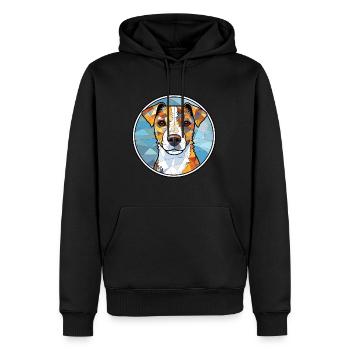 Parson Russell Terrier Hunderasse Aquarellglas - Männer Premium Bio Hoodie - Schwarz - Vorne - Nico (187cm)