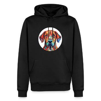 Plott Hound chien race aquarelle Illustration - Sweat à capuche Premium bio Homme - noir - Devant - Nico (187cm)