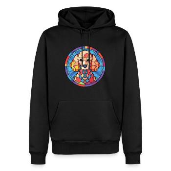 Pudel-Hunderasse Bunte Aquarell-Illustration - Männer Premium Bio Hoodie - Schwarz - Vorne - Nico (187cm)