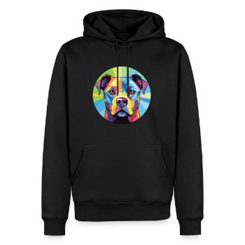 Staffordshire Bullterrier Hunderasse Aquarell - Männer Premium Bio Hoodie - Schwarz - Vorne - Nico (187cm)