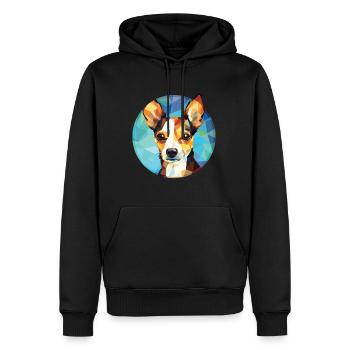 Jouet Fox Terrier chien race aquarelle Illustration - Sweat à capuche Premium bio Homme - noir - Devant - Nico (187cm)