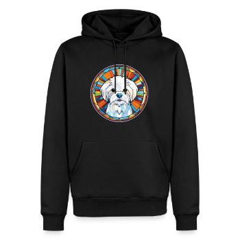 Chien maltais race coloré aquarelle Illustration - Sweat à capuche Premium bio Homme - noir - Devant - Nico (187cm)