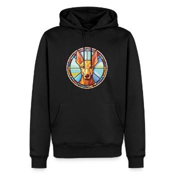 Pharaoh Hound Dog Breed Watercolor Illustration - Men’s Premium Organic Hoodie - black - Front - Nico (187cm)