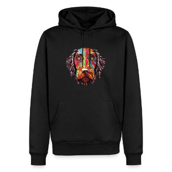 Braque allemand à poil dur chien race aquarelle - Sweat à capuche Premium bio Homme - noir - Devant - Nico (187cm)
