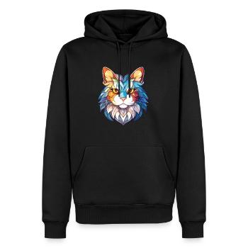 Ragamuffin chat coloré aquarelle illustration - Sweat à capuche Premium bio Homme - noir - Devant - Nico (187cm)