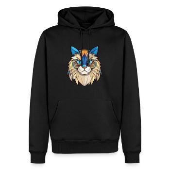 Ragdoll Cat Breed Illustration aquarelle colorée - Sweat à capuche Premium bio Homme - noir - Devant - Nico (187cm)