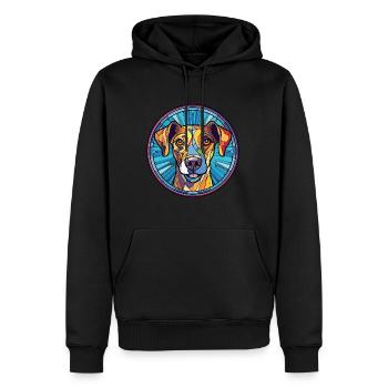 Alano Español Hunderasse Aquarell Illustration - Männer Premium Bio Hoodie - Schwarz - Vorne - Nico (187cm)